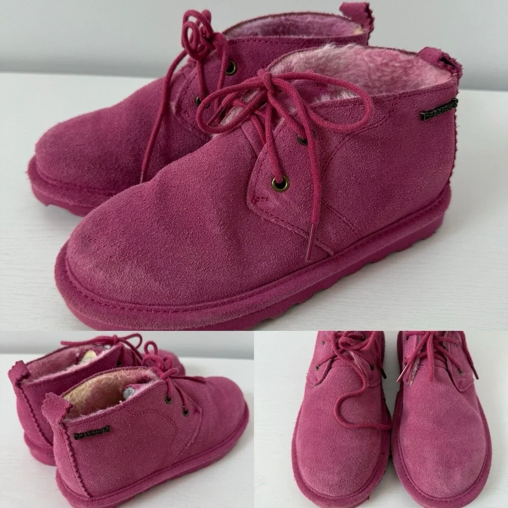 Bearpaw Shorty Youth  Ankle Hypnotic‎ Violet  SIZE 1 Chukka Skye Suede Pink